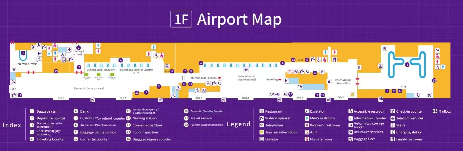 แผนผังสนามบินไทจง ชั้น 1