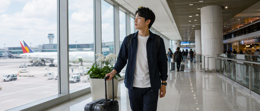 マニラ空港の日本人男性