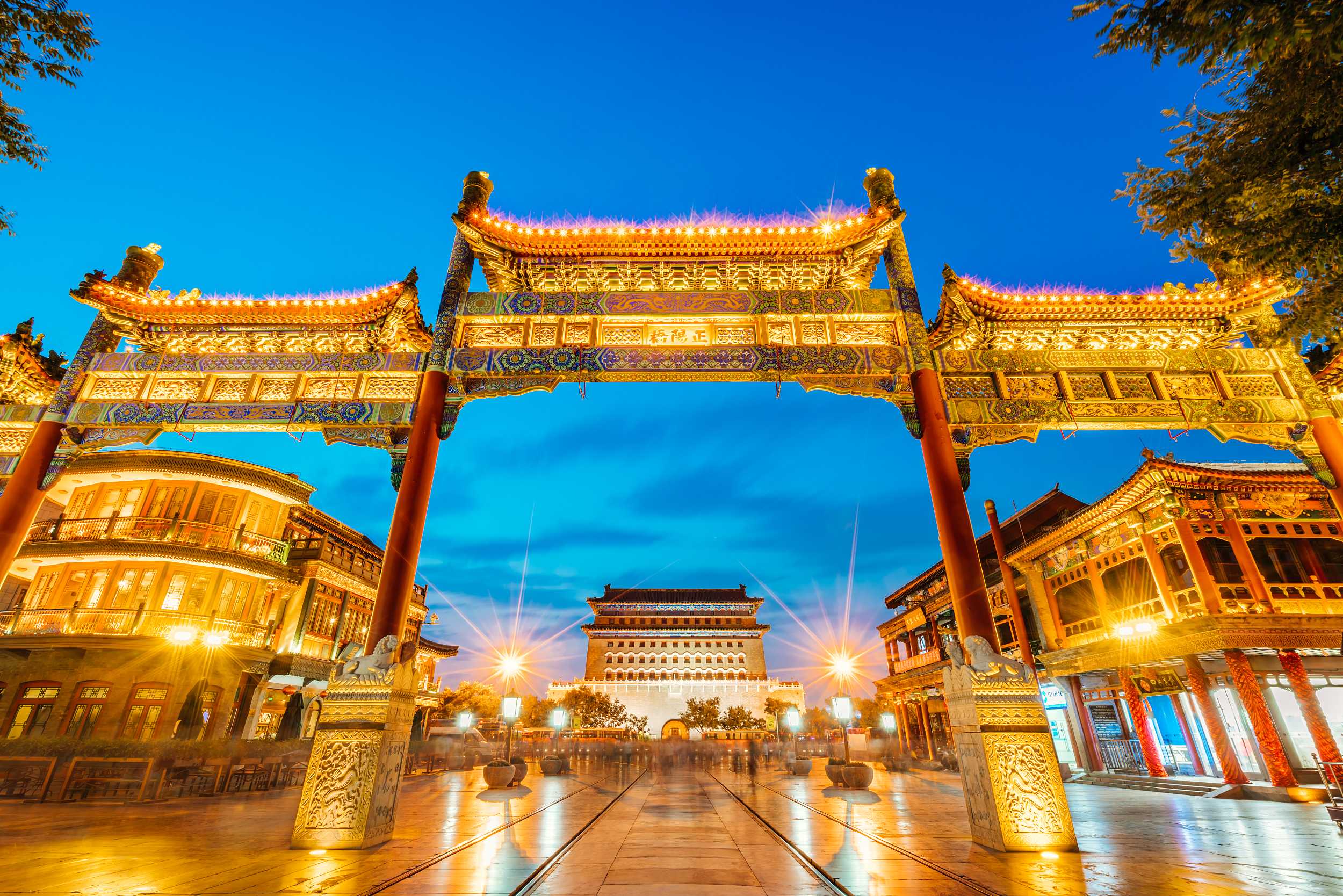 qianmen street in the evening