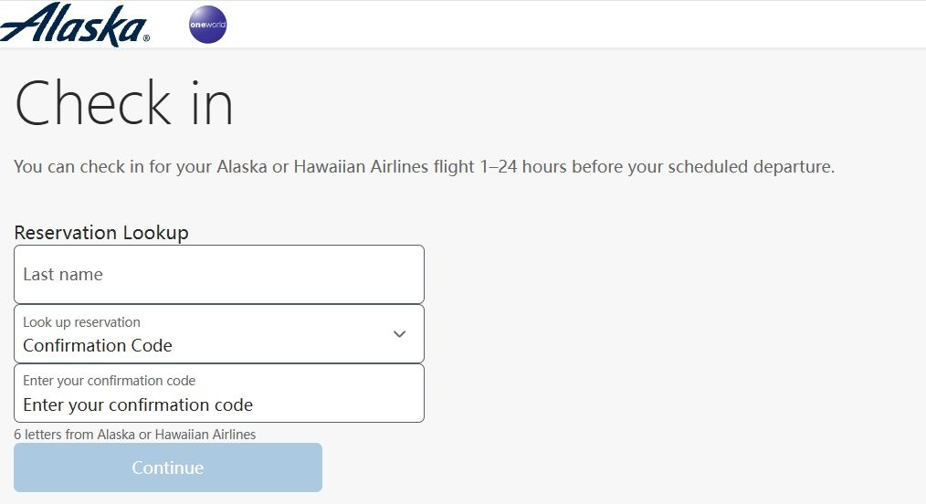 Check in on Alaska Airlines official website