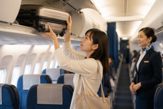 機内持込む日本人