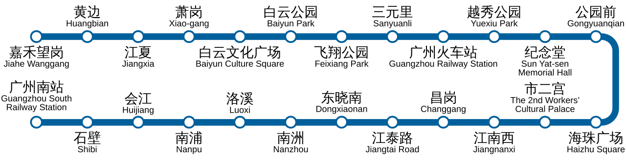 Guangzhou Metro Map | Line 2