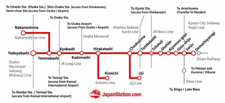Osaka to Kyoto by Keihan Railway