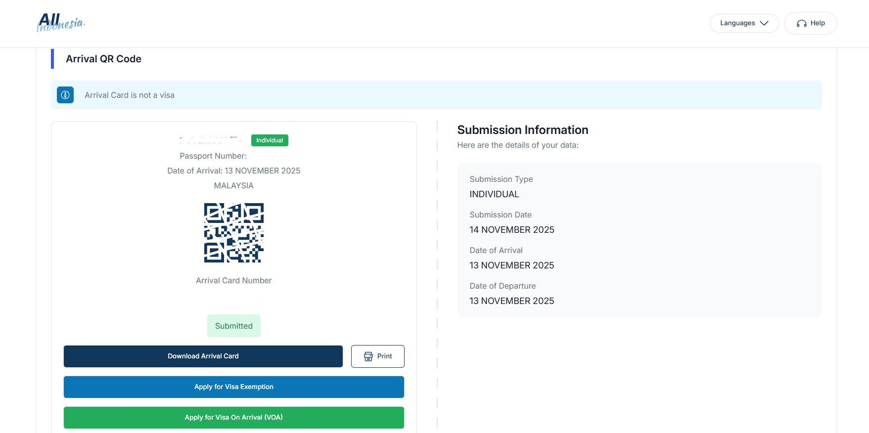 arrival card indonesia