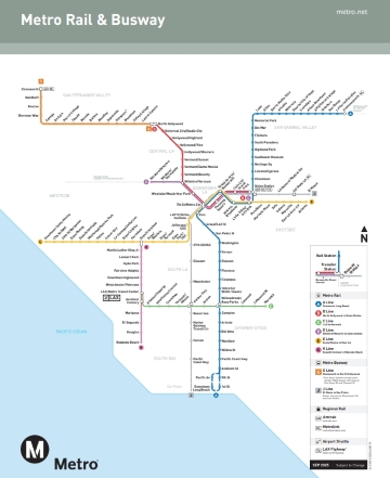 แผนที่รถไฟใต้ดินลอสแอนเจลิส