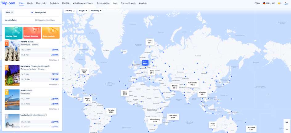 Trip.com Kartenansicht