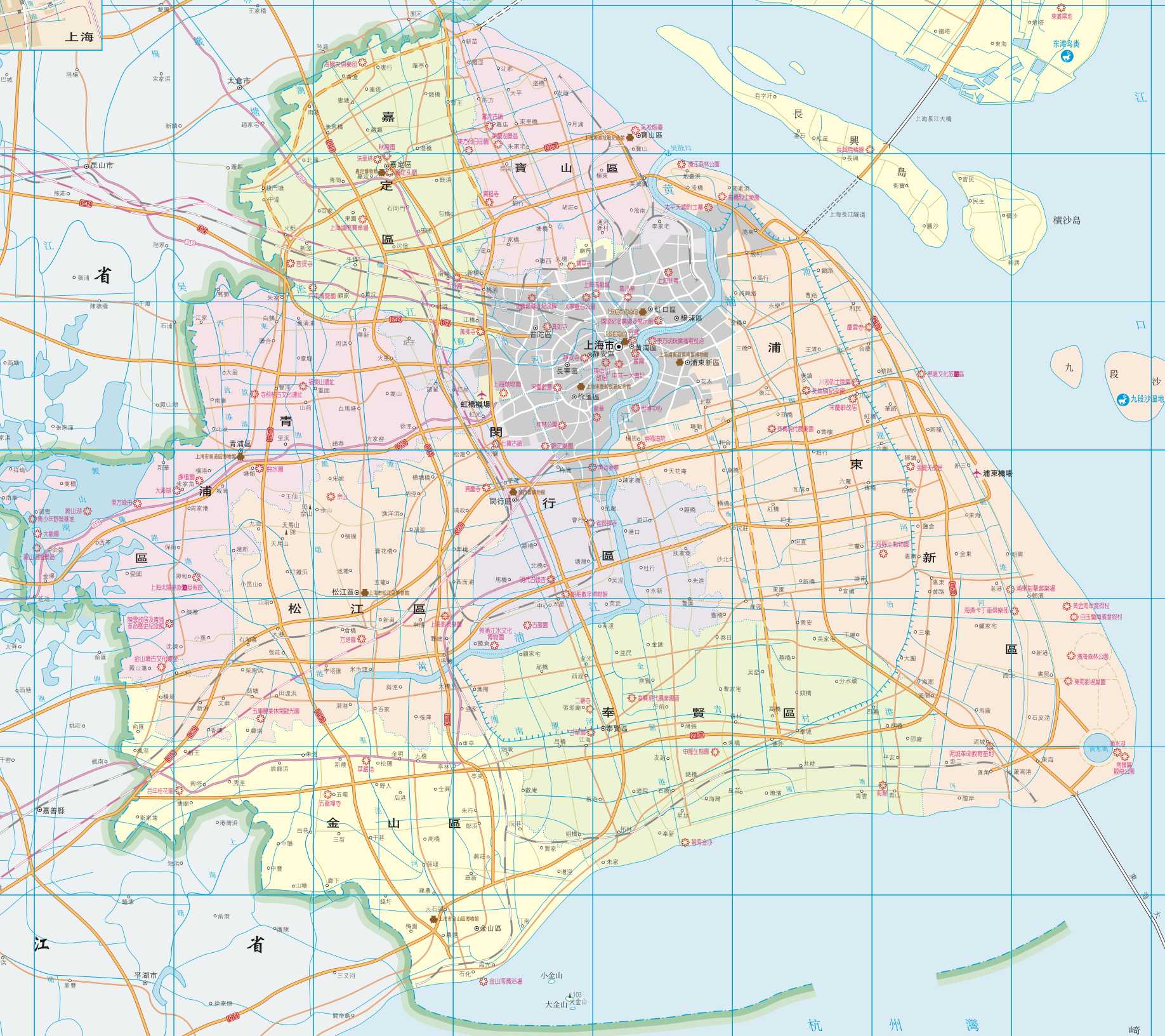 خريطة أحياء شنغهاي