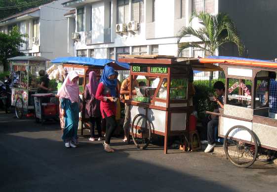 Street food stroller in Indonesia