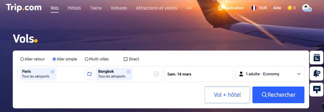 Indiquez votre ville de départ