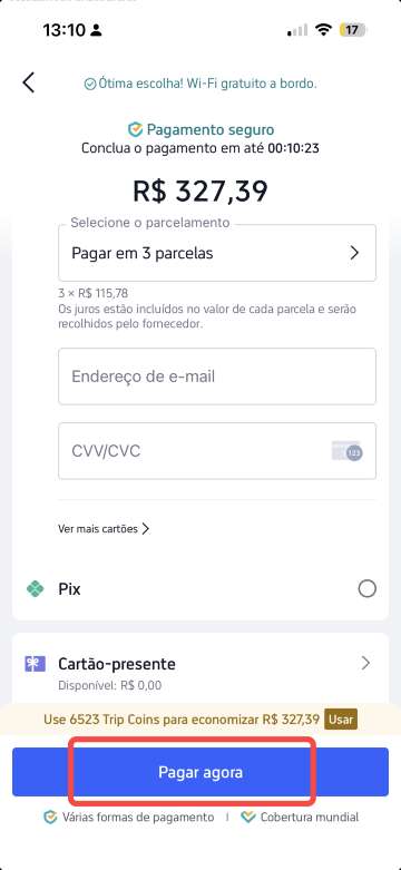 Finalize o pagamento