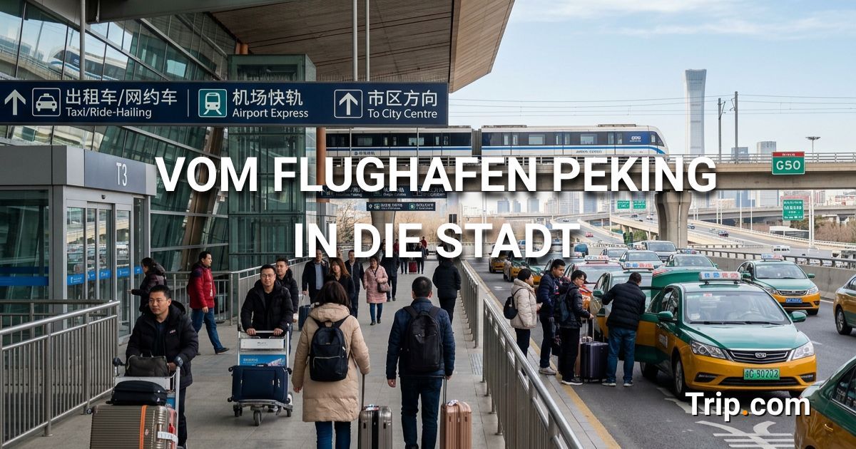 Vom Flughafen Peking in die Stadt