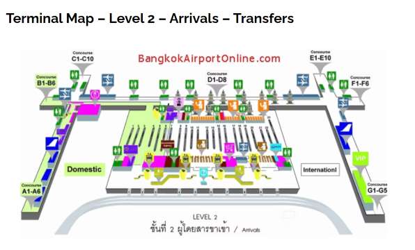 Bangkok Airport Guide: Main Terminal Layou Level2