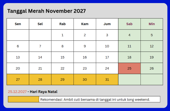 hari libur nasional 2027 december