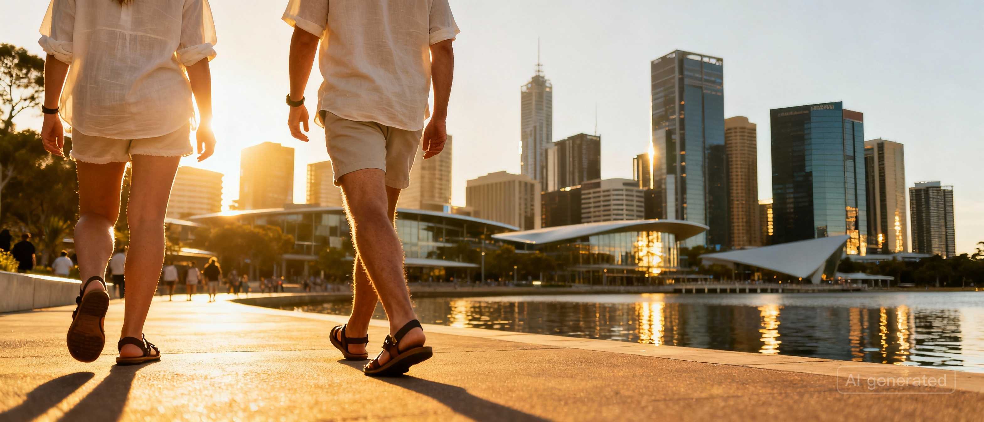 two people in shorts walking
