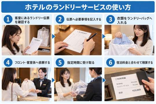ホテルのランドリーサービスの使い方