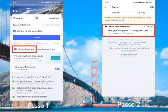 Como cancelar passagens de trem na Trip.com