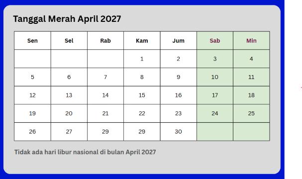 hari libur nasional 2027 april
