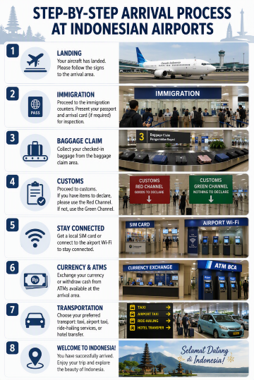 Step-by-Step Arrival Process at Indonesian Airports
