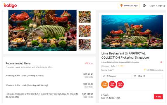 Eatigo Booking