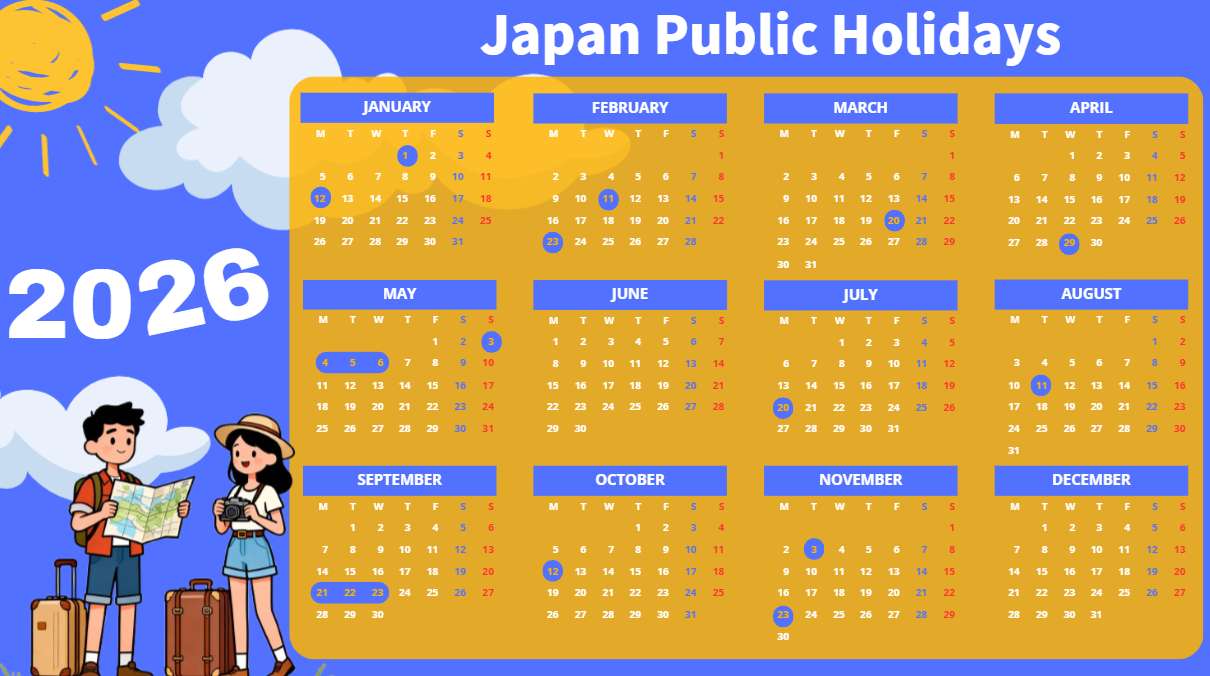 Japan Public Holiday Calendar 2026