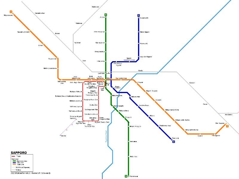 Sapporo Train Map