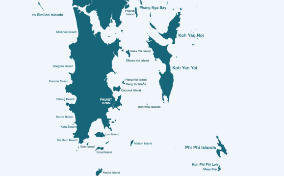 Map of Phuket Thailand