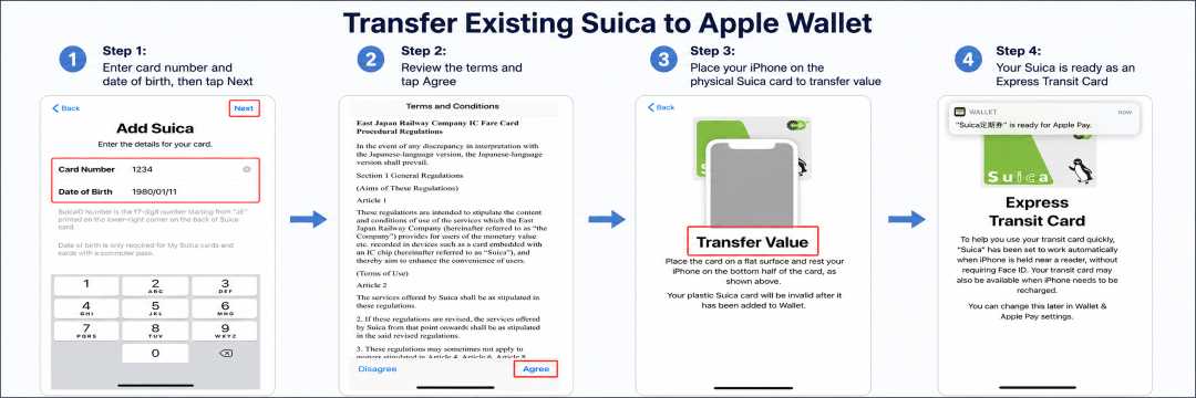 Transfer a Physical Suica Card to Apple Wallet