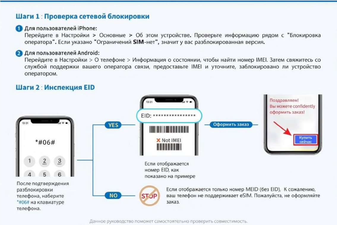 Как проверить можно ли установить eSIM на телефон