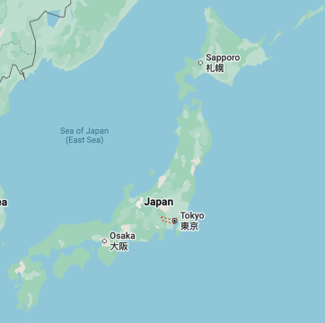 japan map with tokyo location
