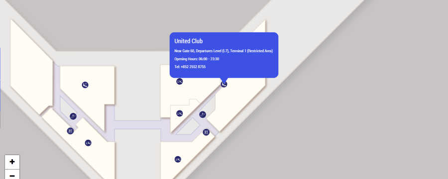 Thai Airways Royal Orchid Lounge Map