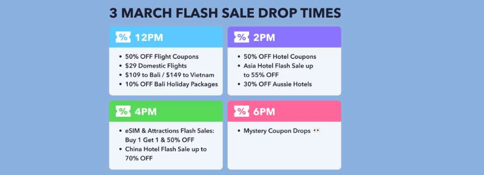 Trip.com Go Explore Mega Sale: 3 March Flash Sale