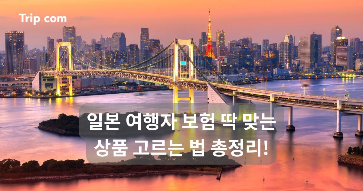 일본 여행자 보험 딱 맞는 상품 고르는 법 총정리 | 트립닷컴