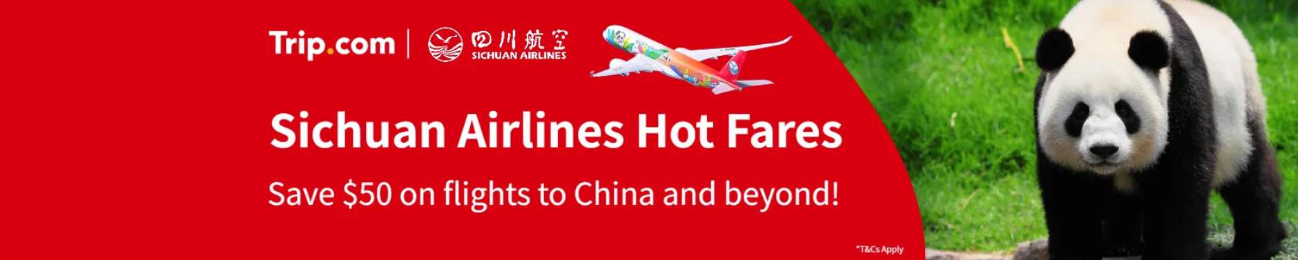 Trip.com Promo Code Australia: Sichuan Airlines Flight Deals: Save $50 on Flights to China and Beyond!