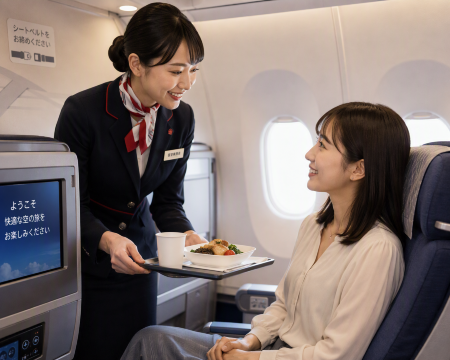機内サービスの女性