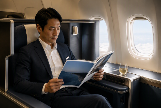 ビジネスクラスの男性