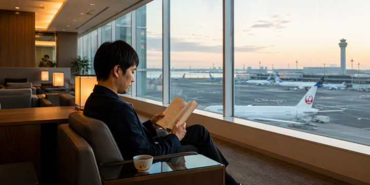 羽田空港で読書