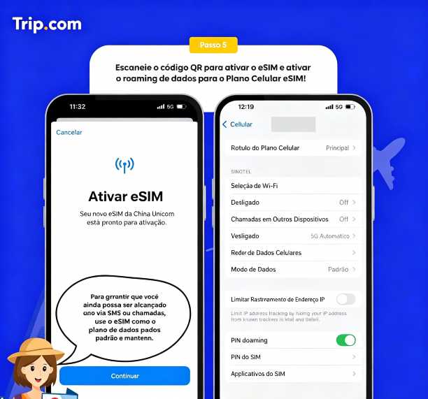PASSO 5: Ative o roaming de dados
