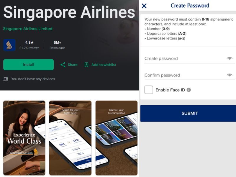Singapore Airlines App