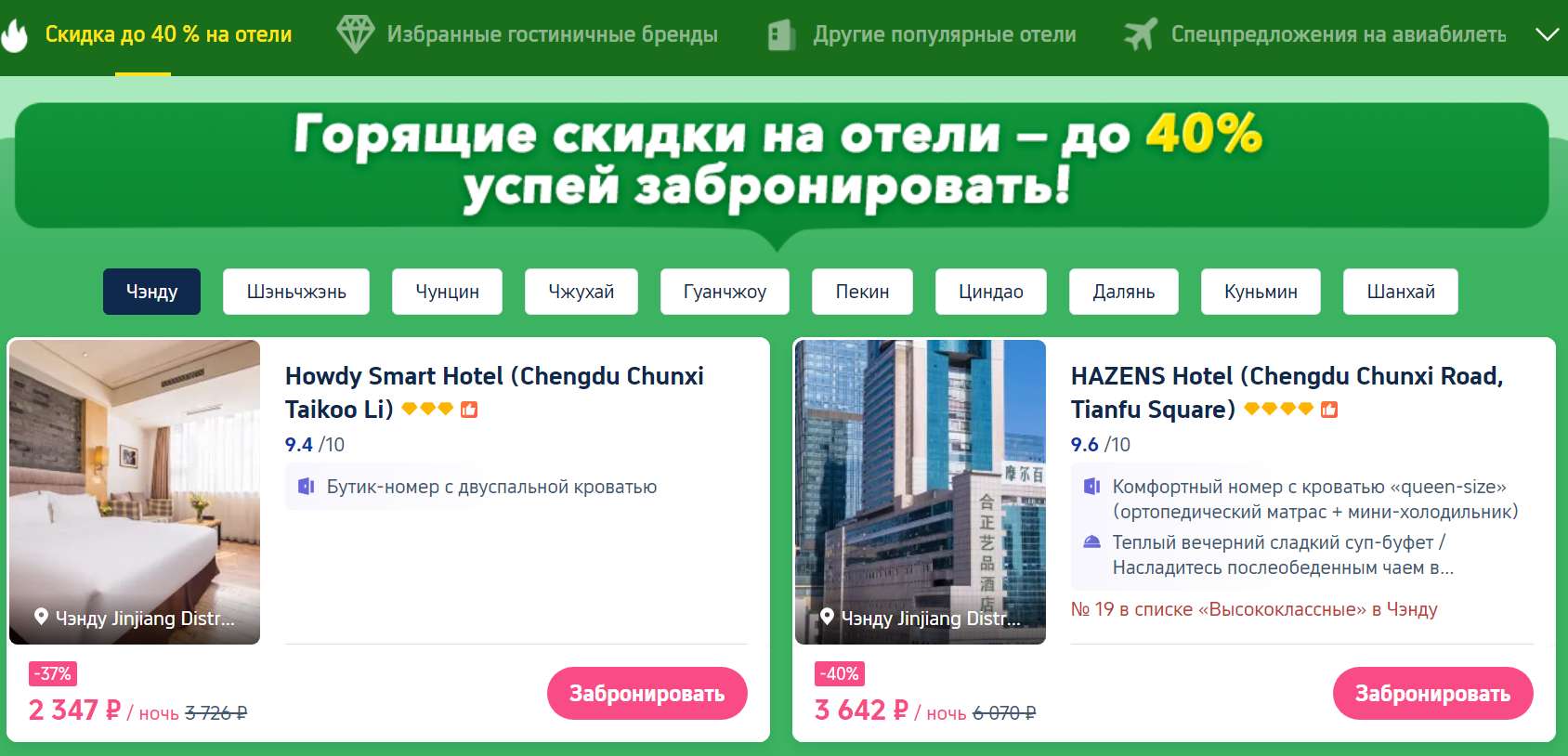 отели