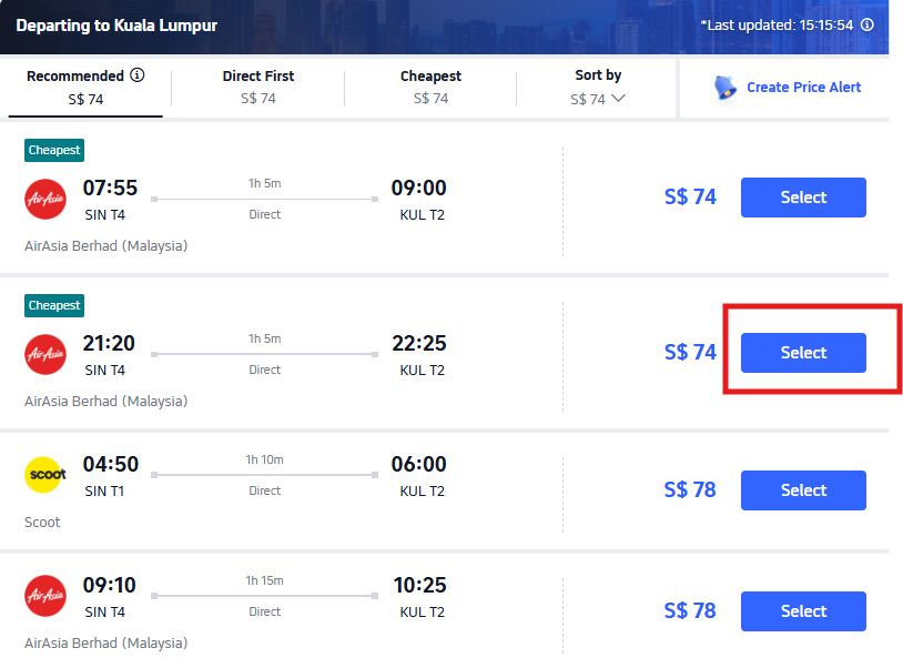Choose flight on trip.com