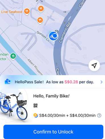 Unlock HelloRide SG