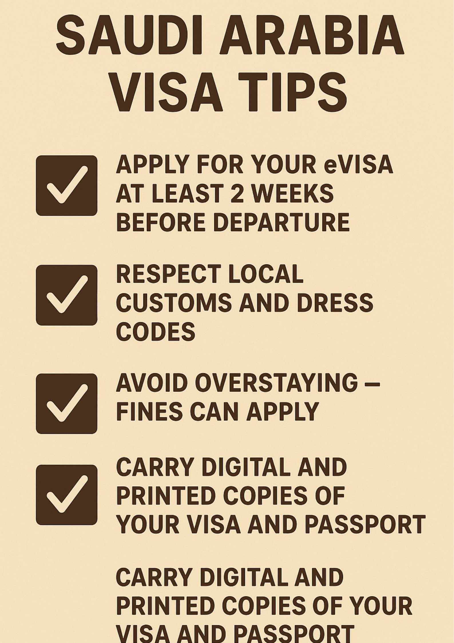 Saudi Arabia Visa Tips