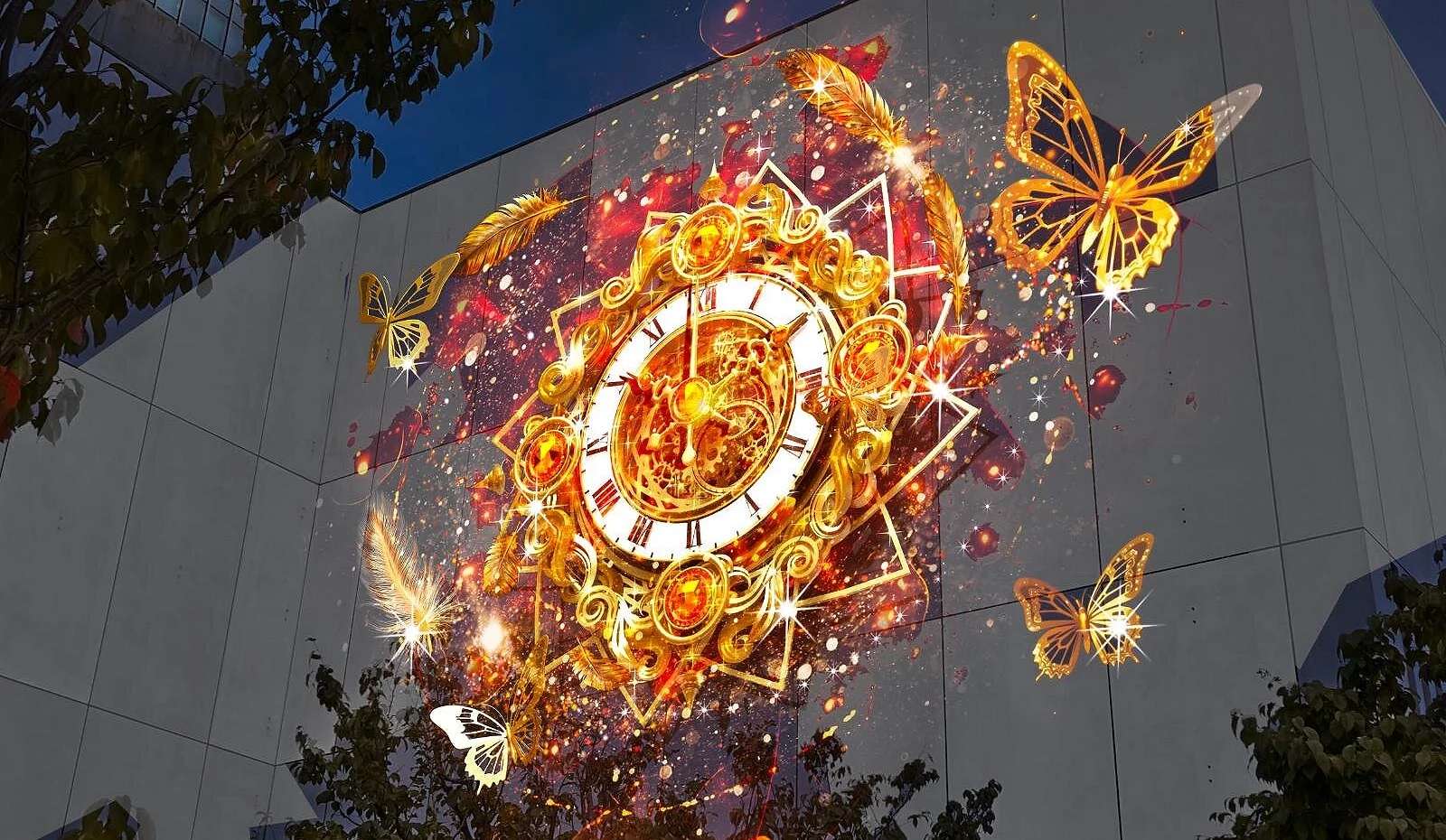 東京聖誕燈飾 | 魔法時鐘投影