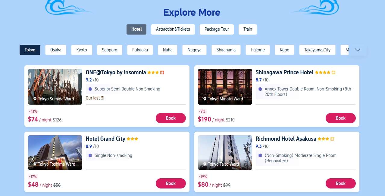 Book your stay on Trip.com for your trip to Japan