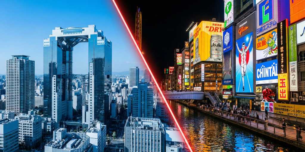 География Осаки: ось Север-Юг