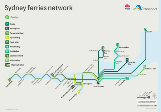 Sydney Ferry Map
