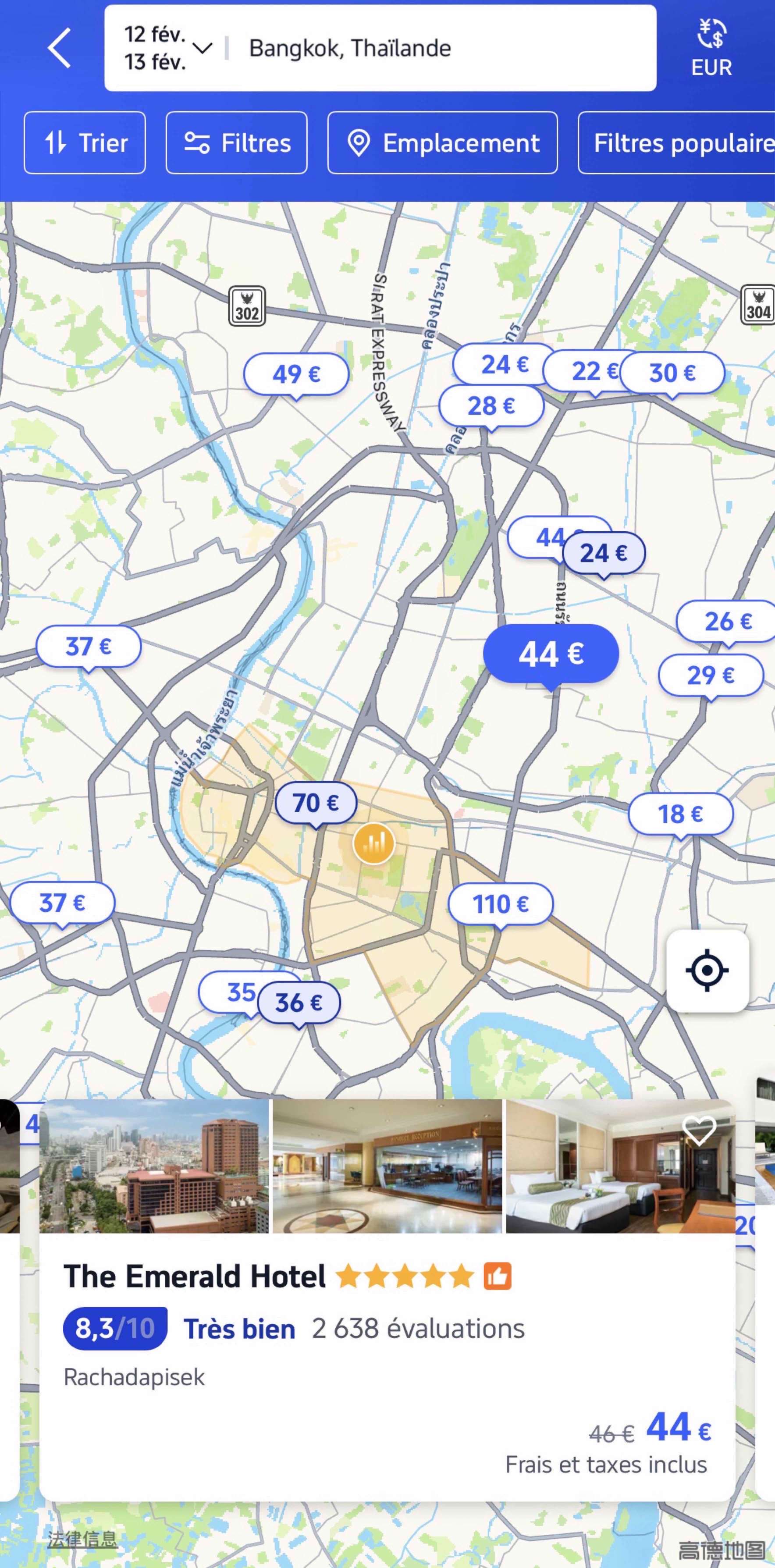 vur carte bangkok hotel