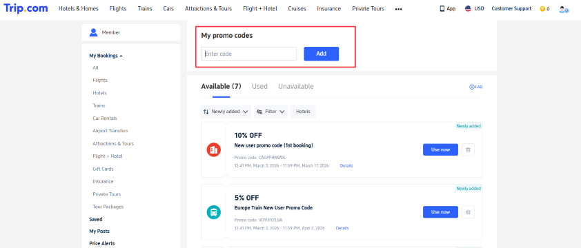 How to Use Trip.com Promo Codes (2026) | Trip.com
