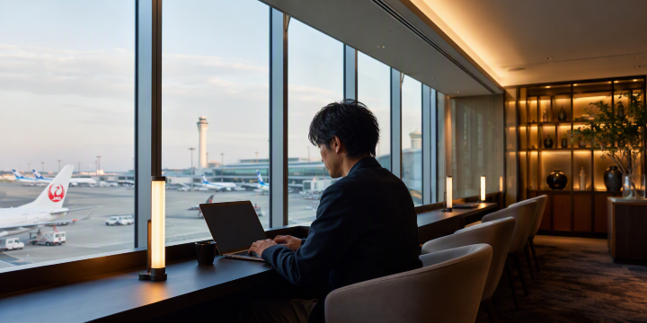 羽田空港ラウンジ勤務