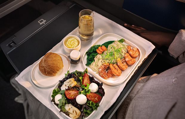 ユナイテッド航空ビジネスクラスの機内食